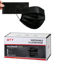 3-Ply Flat Face Mask, Black – 3-Layer Non-Woven & Meltblown