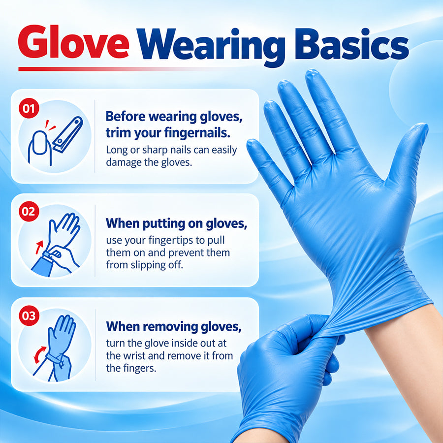 GTT Blue Nitrile Exam Gloves 4 Mil,Powder-Free Disposable Gloves for Medical, First Aid,Cleaning Food Prep, Tattoo,Cooking（副本）