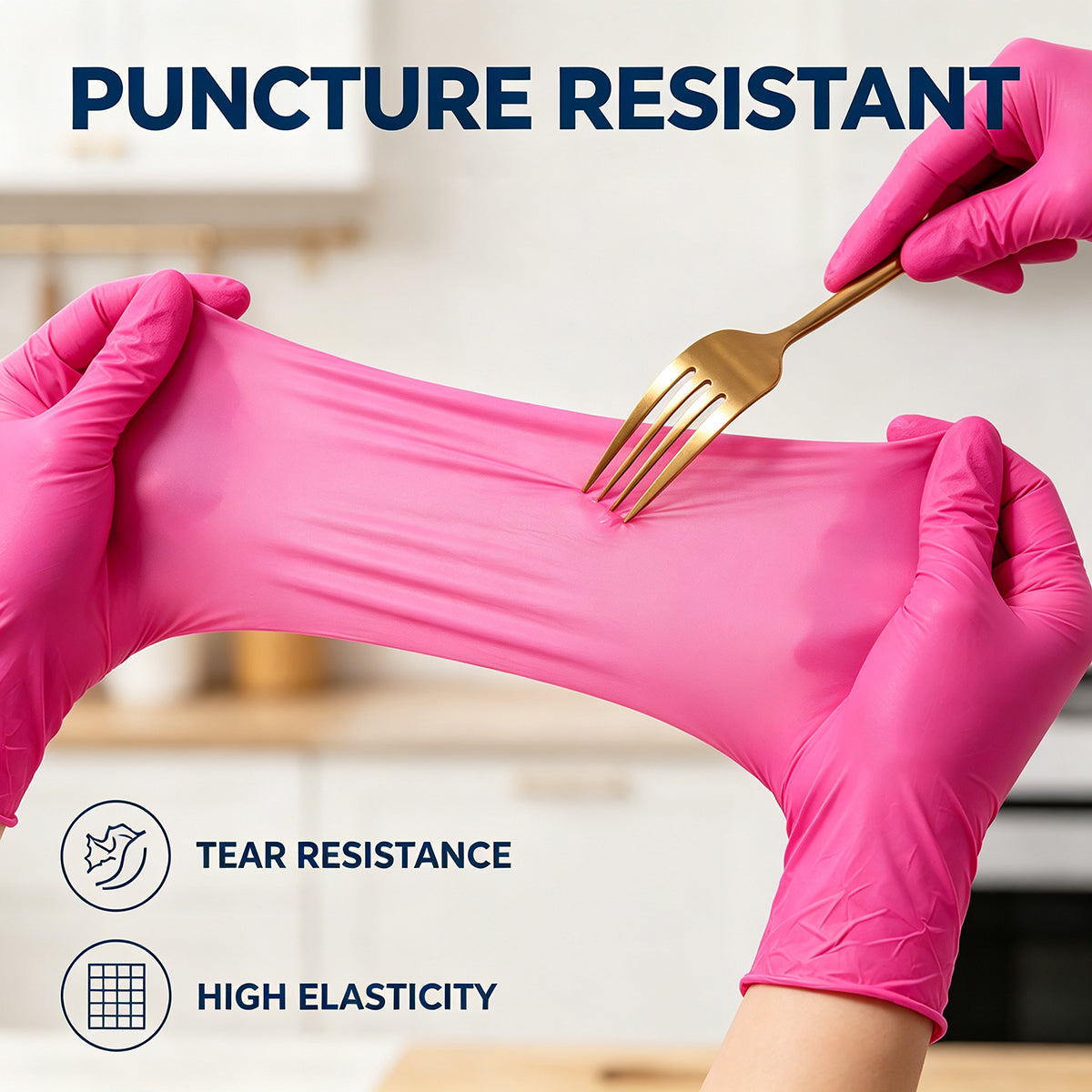 GTT Pink Nitrile Gloves, 4 Mil Disposable Gloves, Powder-Free & Latex-Free, 200 Count for Cleaning, Gardening, Pet Care, Crafts and Everyday Use