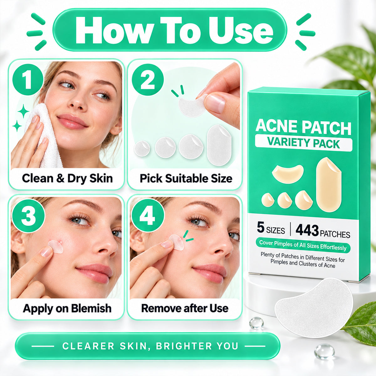 GTT Invisible Acne Patches — Hydrocolloid, Wear Under Makeup