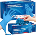 GTT Blue Nitrile Gloves, 4 Mil Disposable Food Prep Gloves, Powder-Free & Latex-Free, 100 Count for Cooking, Baking, BBQ and Kitchen