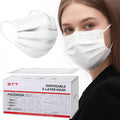 3-Ply Flat Face Mask, White – 3-Layer Non-Woven & Meltblown