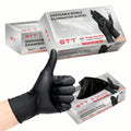 GTT Black Nitrile Gloves, 4 Mil Disposable Food Prep Gloves, Powder-Free & Latex-Free, 200 Count for Kitchen, Cooking, BBQ and Food Handling
