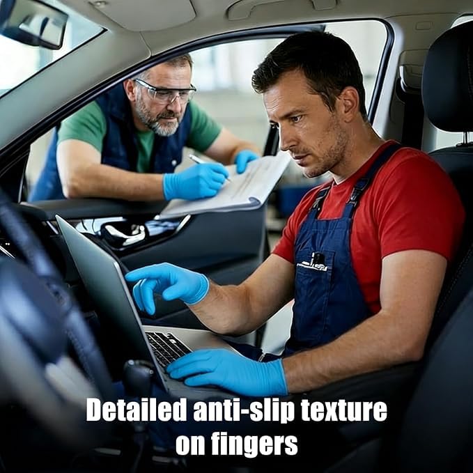 GTT Blue Nitrile Gloves, 4 Mil Disposable Food Prep Gloves, Powder-Free & Latex-Free, 100 Count for Cooking, Baking, BBQ and Kitchen