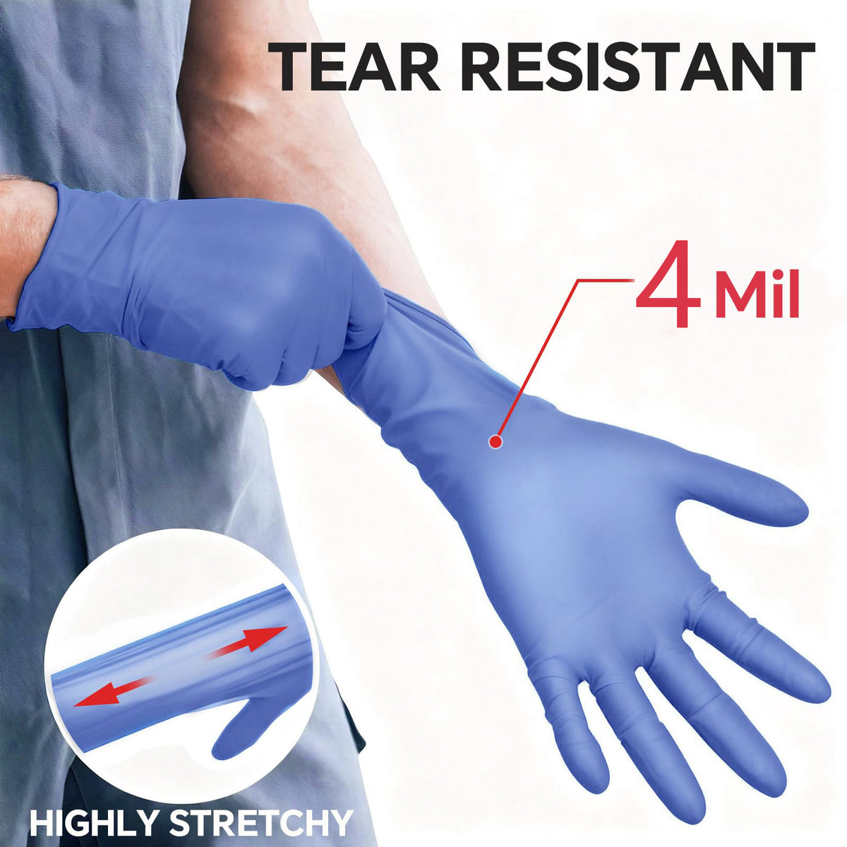 GTT Purple Nitrile Gloves, 4 Mil Disposable Cleaning Gloves, Powder-Free & Latex-Free,200 Count for Household Cleaning, Gardening and Pet Care