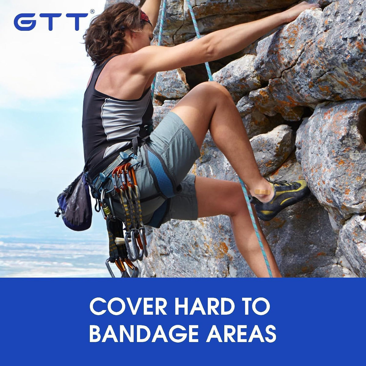 GTT Waterproof Non-Woven Adhesive Bandages (100 ct) — Flexible, Breathable Wound Strips for Home, Travel & First Aid